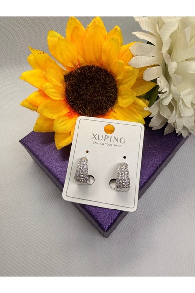 XUPING JEWELRY ZİRKON TAŞLI VİP SERİ DAMLA BOTTEGA MODEL ÇELİK KÜPE
