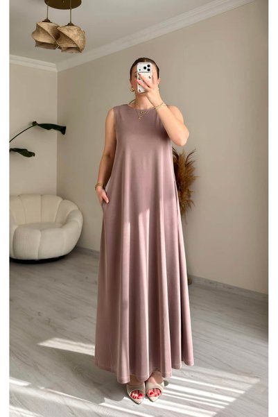 ALICESTORE Salaş Sıfır Kol Basic Elbise