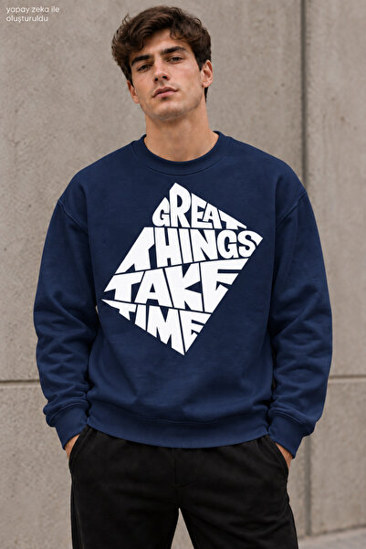 caddekombin Men's Black Geometric Lettering Printed Crew Neck Casual Regular ...