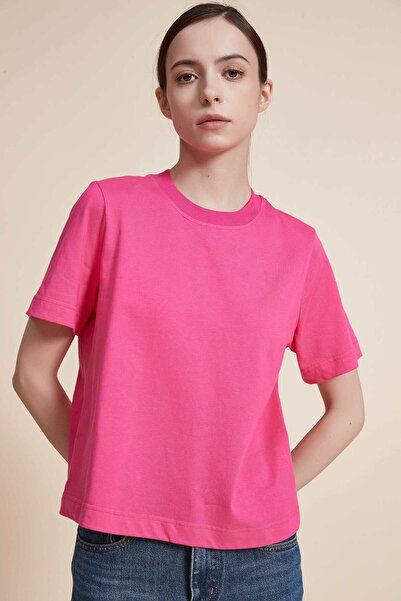 Yola Plain T-Shirt with Round Neck and Short Sleeves