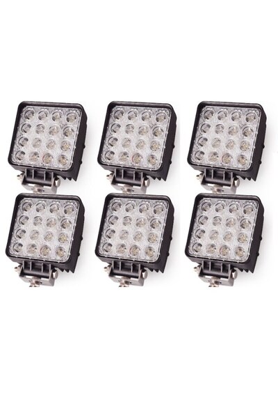 IPF Set de 6 proiectoare LED off-road 48W, 16 LED-uri, IP67, 6000K, 12V-24V, ...