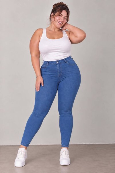 nd jeans Yeni Sezon Premium Büyük Beden Yüksek Bel Esnek Slim Fit Dar Paça Kadın Jean Kot Pantolon