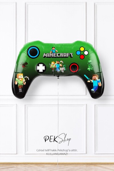 PEKSHOP Minecraft Konsol Oyun Kolu Şekilli Joystick Folyo Balon