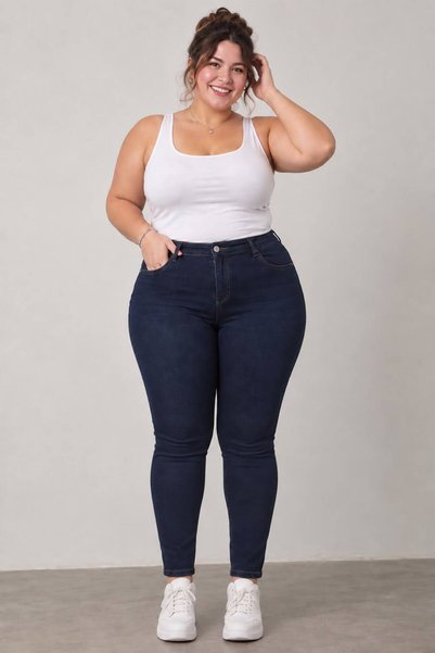 nd jeans Yeni Sezon Premium Büyük Beden Yüksek Bel Esnek Slim Fit Dar Paça Kadın Jean Kot Pantolon