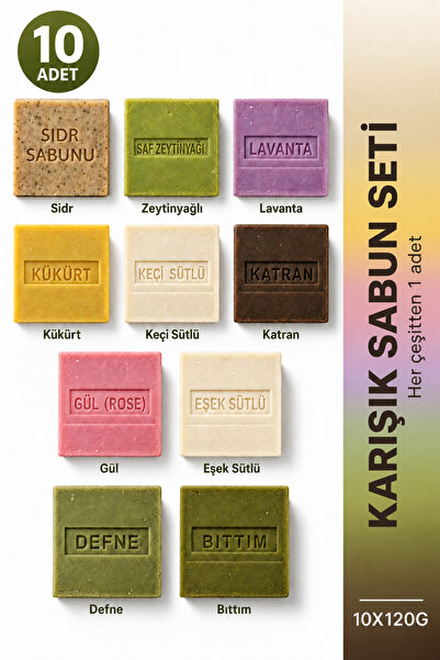 ŞİFAKÜR BİTKİSEL SAĞLIK ÜRÜNLERİ Mixed Soap Set of 10 10 X 120 g Olive Oil Ro...