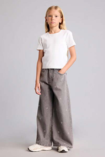 DeFacto 90's Wide Leg Patterned Trousers for Girls I4476A826Au
