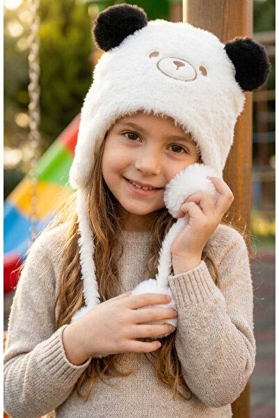 LAGRANZE 4-8 Years Old Girls' Design Figured Ear Protection Plush Beanie