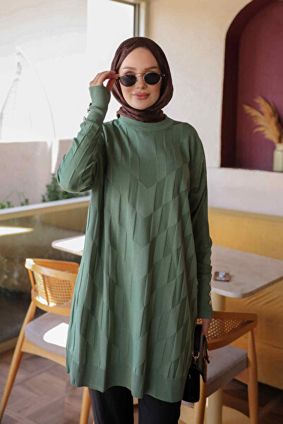 İmajButik Mint Yeşili Soğuk İplik Triko Tunik