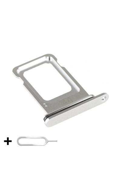 OEM Suport/Tavă SIM pentru iPhone 16 Pro + Instrument SIM inclus, Argintiu