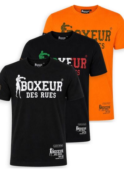 Boxeur Des Rues Pachet de 3 tricouri bărbătești Boxeur des Rues: Negru/Alb + ...