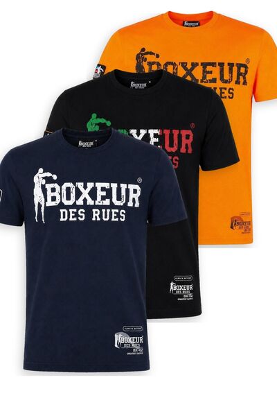 Boxeur Des Rues Tricouri bărbătești, pachet de 3, croială slim-fit: Bleumarin...