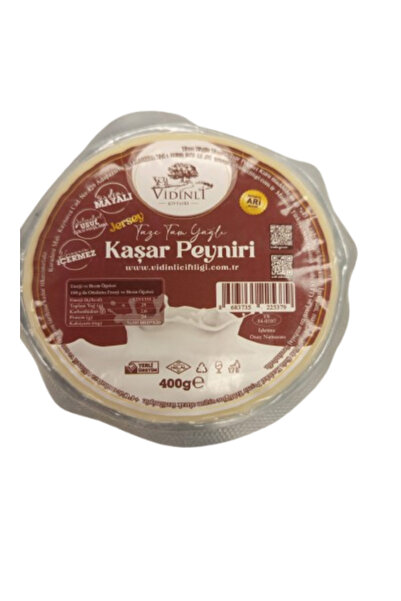 Vidinli Çiftliği Jersey Sütünden ve Şirden Mayalı Tam Yağlı Taze Kaşar Peyniri 400Gr