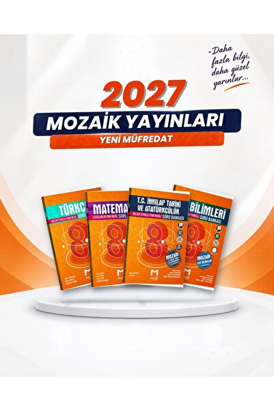 Mozaik Yayınları 8. Sınıf Türkçe-Matematik-İnkılap Tarihi-Fen Bilimleri Seti ...