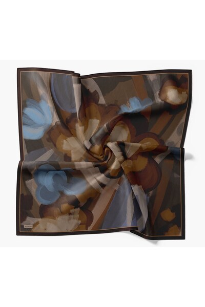 Silk Home Velora Scarf Watercolor Dark Navy Blue