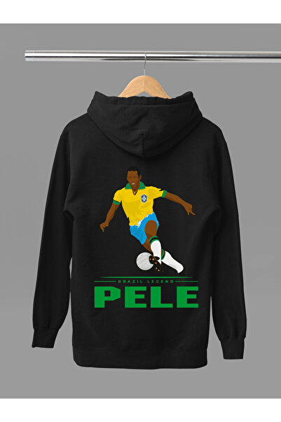 MAGORS Φούτερ με κουκούλα από βαμβάκι με στάμπα PELE, μακρυμάνικο, με 3 κλωστ...