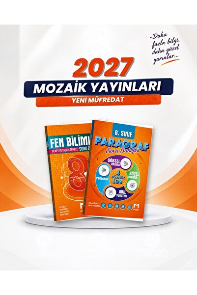 Mozaik Yayınları 8. Sınıf Fen Bilimleri-Paragraf Soru Bankası Seti (2 Kitap)