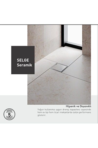 SELGE 10x10 403 Paslanmaz Seramik Uyumlu Süzgeç Gideri