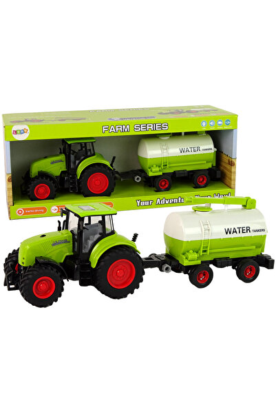 LEAN Tractor cu remorcă, roți mari, fermă verde