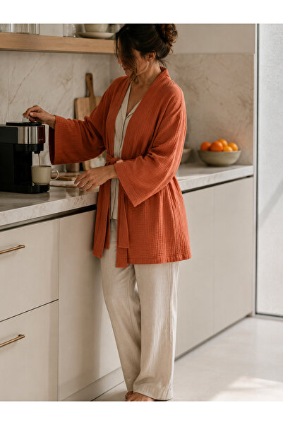 MAISON NAKSHATRA Çift Katlı Müslin Kimono & Sabahlık