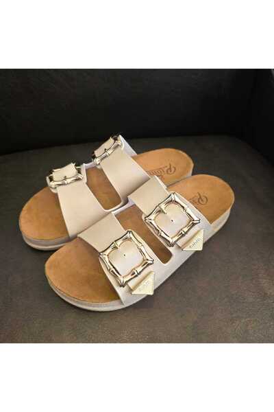 Koray Shoes شبشب نسائي أنيق من Piomi مزود بإبزيم مزدوج ودعم تشريحي من الجلد ا...