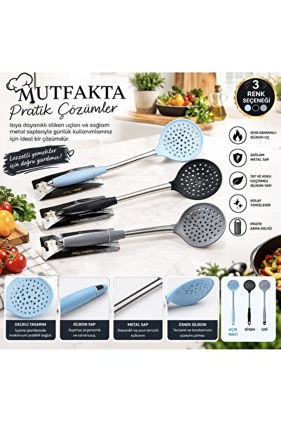 Hazal Lavin Silicone Metal Handle Serving Colander