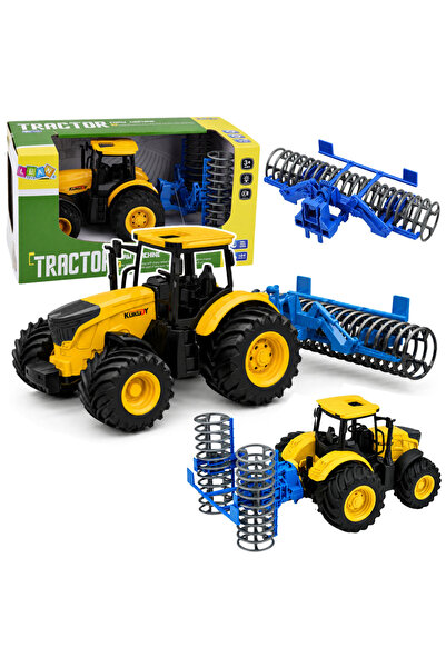 LEAN Tractor agricol cu lumini și sunete, galben, 1:24
