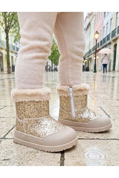 Surpie Shoes Kürk Detaylı Su Geçirmez Kız Çocuk Bot