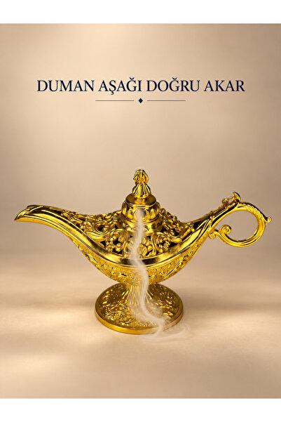 METTREND Feng Shui Premium Metal Alaaddin Sihirli Lamba Geri Akış Tütsülük 10...