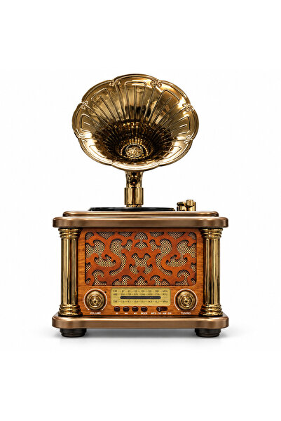 ULTRATEKNO FX-2503B Büyük Boy Retro Gramofon Tasarımlı Bluetooth Hoparlör ve ...