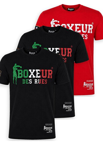 Boxeur Des Rues Pachet de 3 tricouri bărbătești Boxeur des Rues: 2 x Negru cu...