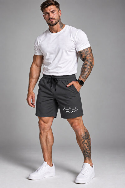 TREND ALİSSE Shorts-Training and Hiking Shorts with Pockets and Bat Print