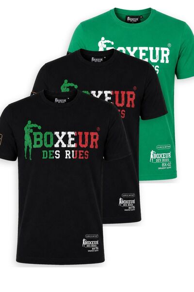 Boxeur Des Rues Pachet de 3 tricouri bărbătești Boxeur des Rues: 2 x Negru cu...