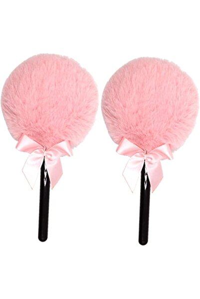 ASKIND 2Pcs Pink Plush Powder Puff with Handle for Loose and Mineral Powder, ...