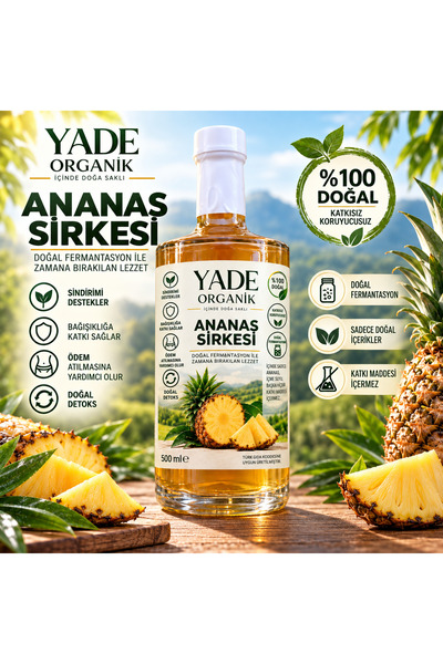 Yade Organik Ananas Sirkesi 500 ml