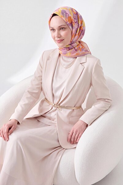 Silk Home Soft Scarf Painterly Floral Lilac