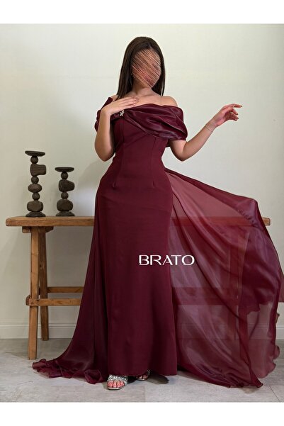 BRATO فستان ناعم برغندي سهره