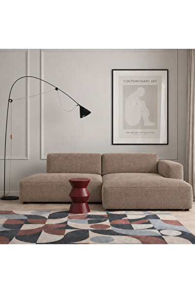 S Home Design Concept Molly Mini Dinlenme Puf Köşe, Köşe, Keten 230 cm