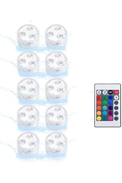 SYOSI Submersible LED Lights, 10 Packs Upgraded Ponds Lights Underwater 16 RG...