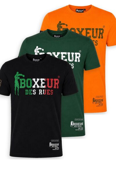 Boxeur Des Rues Tricou bărbătesc, pachet de 3, Boxeur des Rues: Negru/Tricolo...