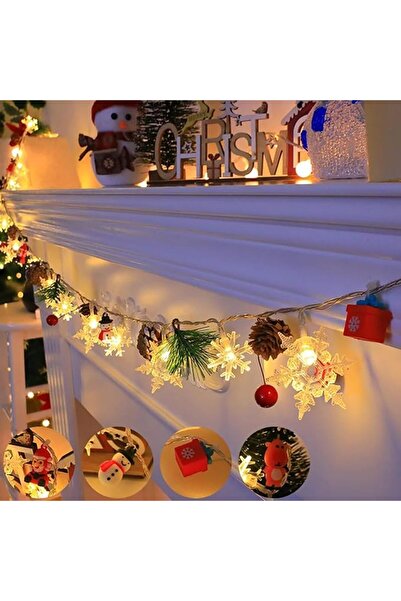 GENERAL 20 LED 2M Christmas Lights with Santa, Snowman, Gifts, Reindeer Carto...