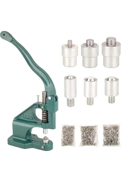 THE WHITE SHOP Hand Press Heavy Duty Eyelet Grommet Machine Punch Tool Kit- H...