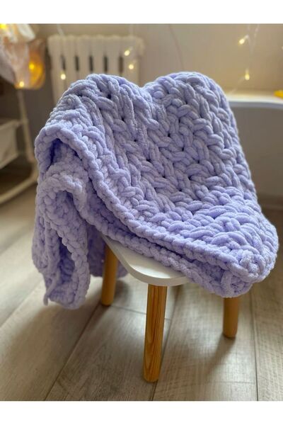 ARTTMACRAME Puffy Baby Blanket 100X100 cm Soft Knitted Baby Blanket