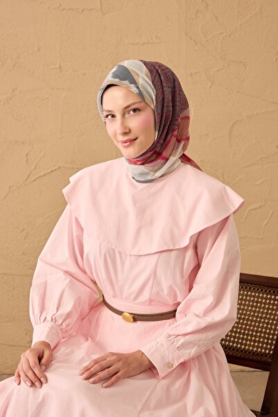 Silk Home Soft Eşarp Urban Patch Koyu Pembe