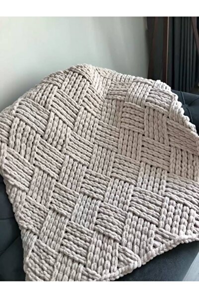 ARTTMACRAME Puffy Baby Blanket 100X100 cm Soft Knitted Baby Blanket