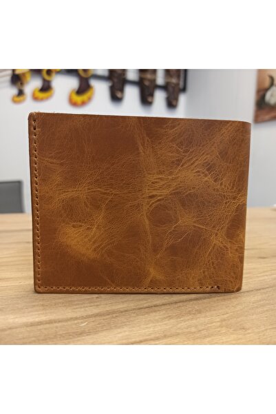 MATRUŞKA DERİ SANAT TASARIM Genuine Leather Classic Men's Wallet (Tan)