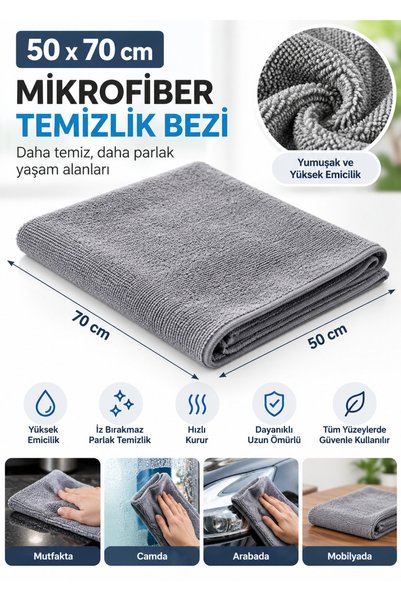LUMİNA Towel Microfiber 50*70 Cleaning Cloth