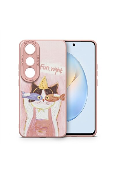 Nezih Case Vivo V50 Lite ile Uyumlu Kamera Korumalı Desenli Silikon Kılıf