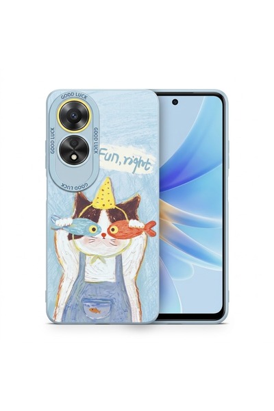 Nezih Case Oppo A60 ile Uyumlu Kamera Korumalı Desenli Silikon Kılıf