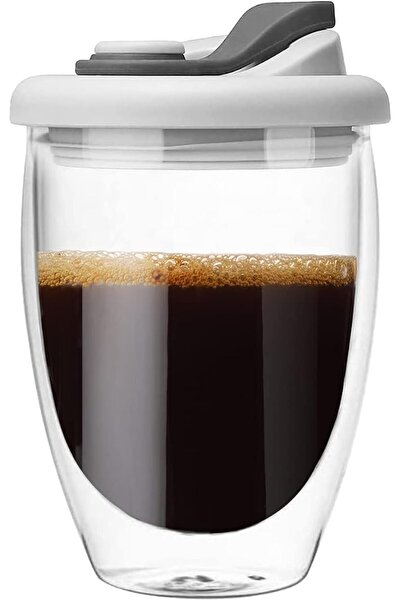 Bukela Double Wall Glass Coffee Mug, 350 ml Insulated Borosilicate Cup, Leak-...