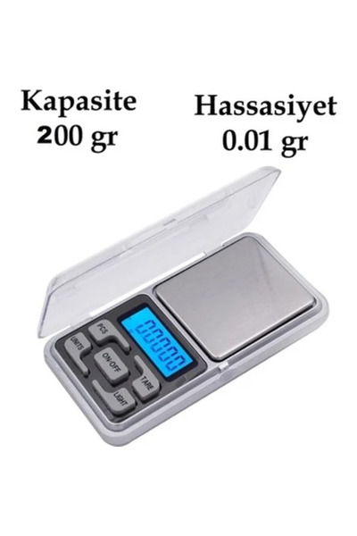 EGE YAPI Dijital Hassas Elektronik Kuyumcu Cep Terazisi Tartı 200 gr 0.01 gr